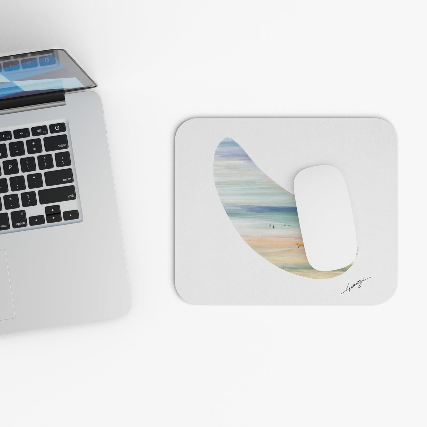 Kayaking Mouse Pad - Coastal Art Design for Home Office