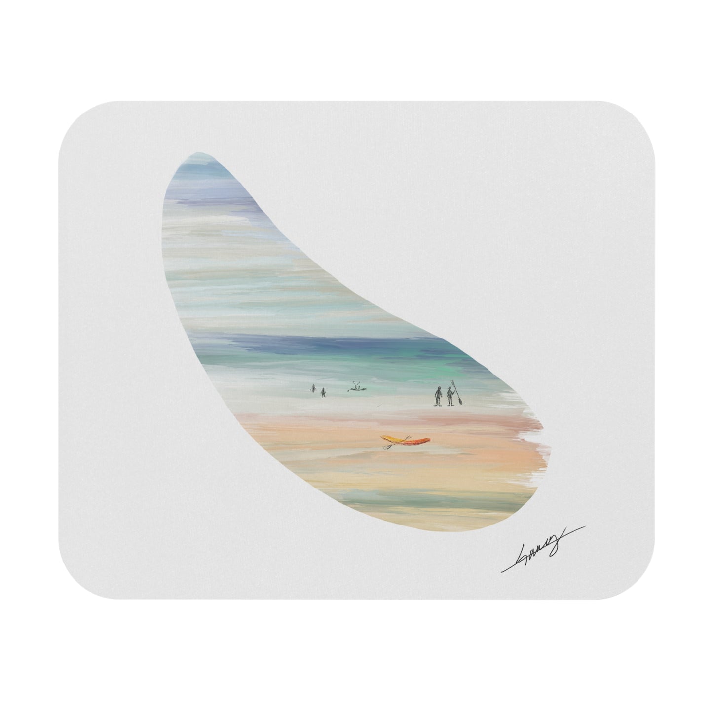 Kayaking Mouse Pad - Coastal Art Design for Home Office